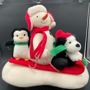 Hallmark 2007 "Jingle Pals" Musical Motion Plush Snowman Animated Singing Sled